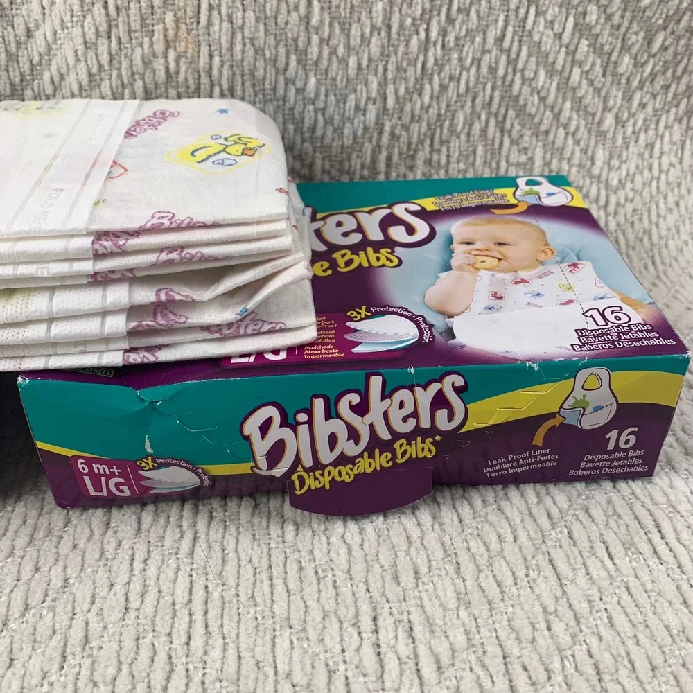 Bibsters Disposable Bibs Unisex 6m+ Multi Sesame Street 40ct Large Leak-Proof
